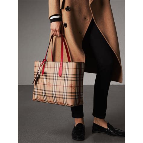 burberry reversible tote red|burberry reversible check tote review.